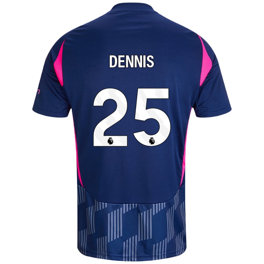 Kinderen Emmanuel Dennis #25 Koningsblauw Roze Uitshirt Uittenue 2024/25 T-Shirt België