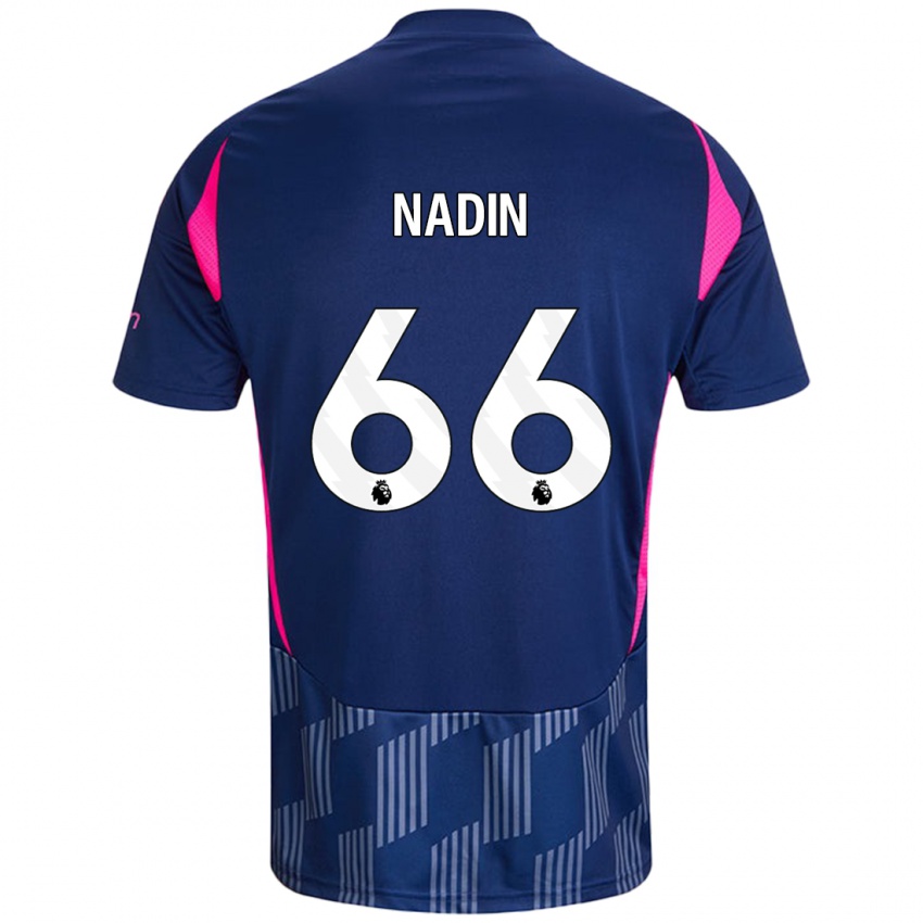 Enfant Maillot Jack Nadin #66 Bleu Royal Rose Tenues Extérieur 2024/25 T-Shirt Belgique