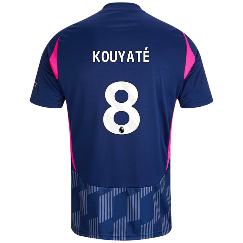 Enfant Maillot Cheikhou Kouyaté #8 Bleu Royal Rose Tenues Extérieur 2024/25 T-Shirt Belgique