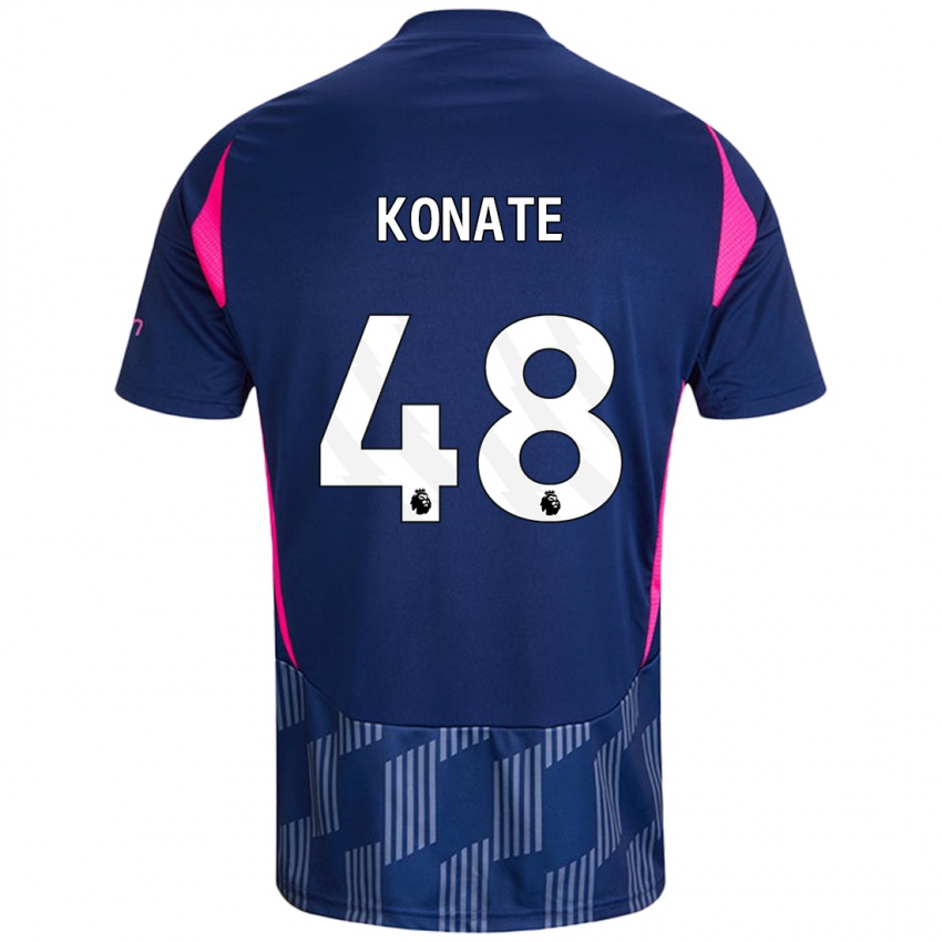 Enfant Maillot Ateef Konaté #48 Bleu Royal Rose Tenues Extérieur 2024/25 T-Shirt Belgique