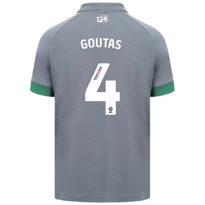 Kinderen Dimitrios Goutas #4 Donkergrijs Uitshirt Uittenue 2024/25 T-Shirt België