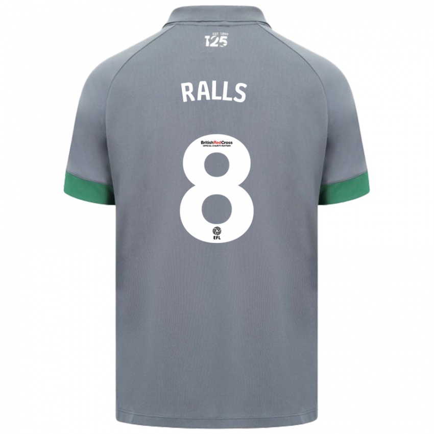 Kinderen Joe Ralls #8 Donkergrijs Uitshirt Uittenue 2024/25 T-Shirt België