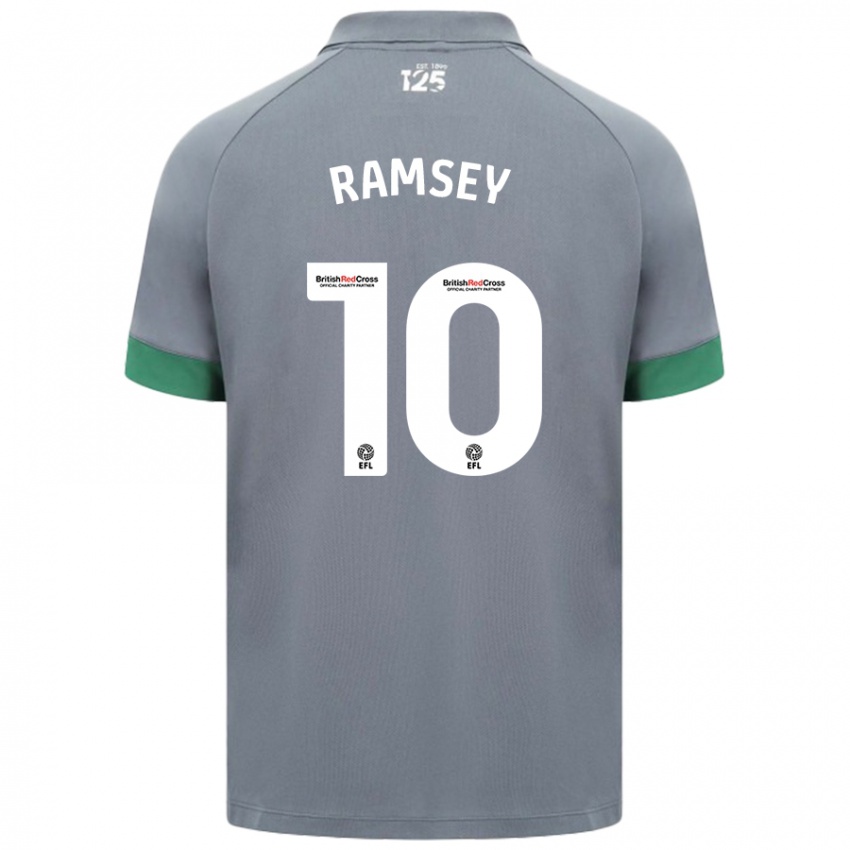 Kinder Aaron Ramsey #10 Dunkelgrau Auswärtstrikot Trikot 2024/25 T-Shirt Belgien