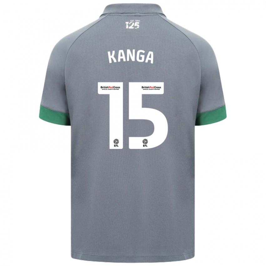 Kinderen Wilfried Kanga #15 Donkergrijs Uitshirt Uittenue 2024/25 T-Shirt België