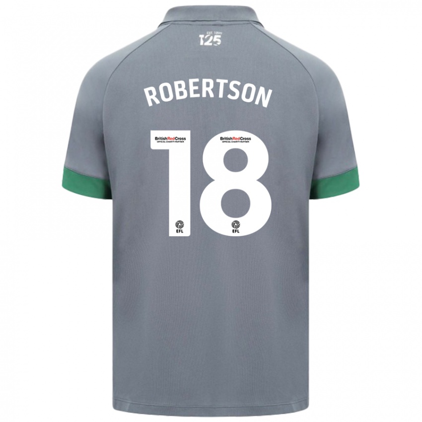 Kinderen Alex Robertson #18 Donkergrijs Uitshirt Uittenue 2024/25 T-Shirt België