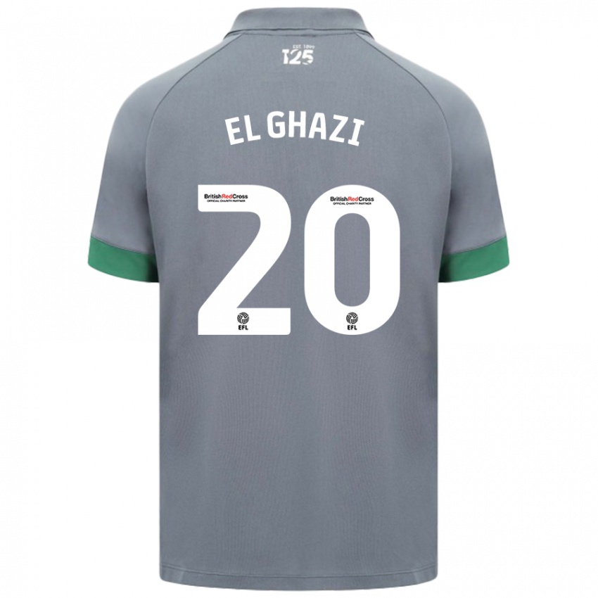 Kinderen Anwar El Ghazi #20 Donkergrijs Uitshirt Uittenue 2024/25 T-Shirt België