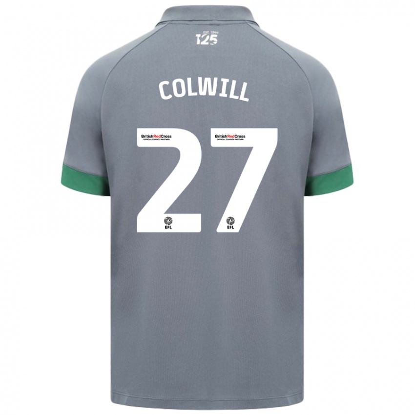 Kinder Rubin Colwill #27 Dunkelgrau Auswärtstrikot Trikot 2024/25 T-Shirt Belgien