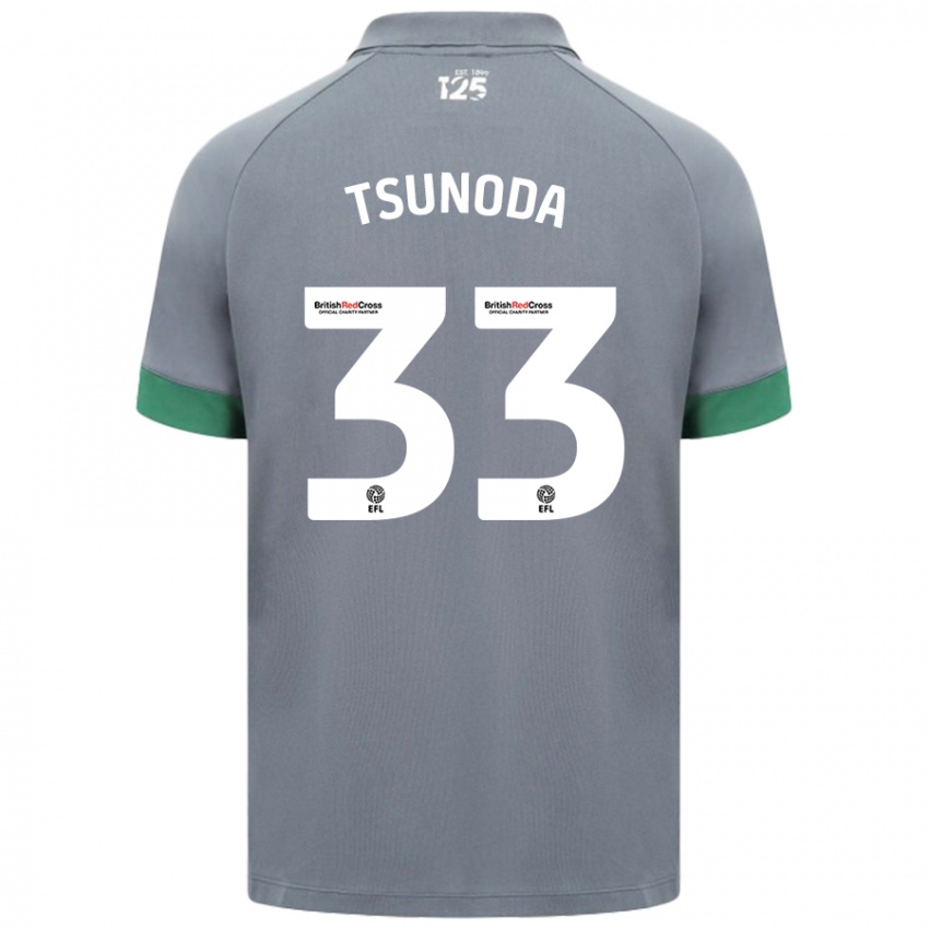 Kinderen Ryotaro Tsunoda #33 Donkergrijs Uitshirt Uittenue 2024/25 T-Shirt België