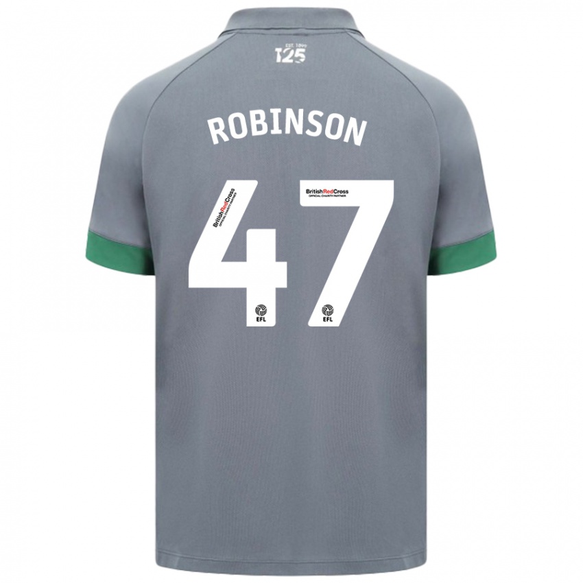 Kinder Callum Robinson #47 Dunkelgrau Auswärtstrikot Trikot 2024/25 T-Shirt Belgien