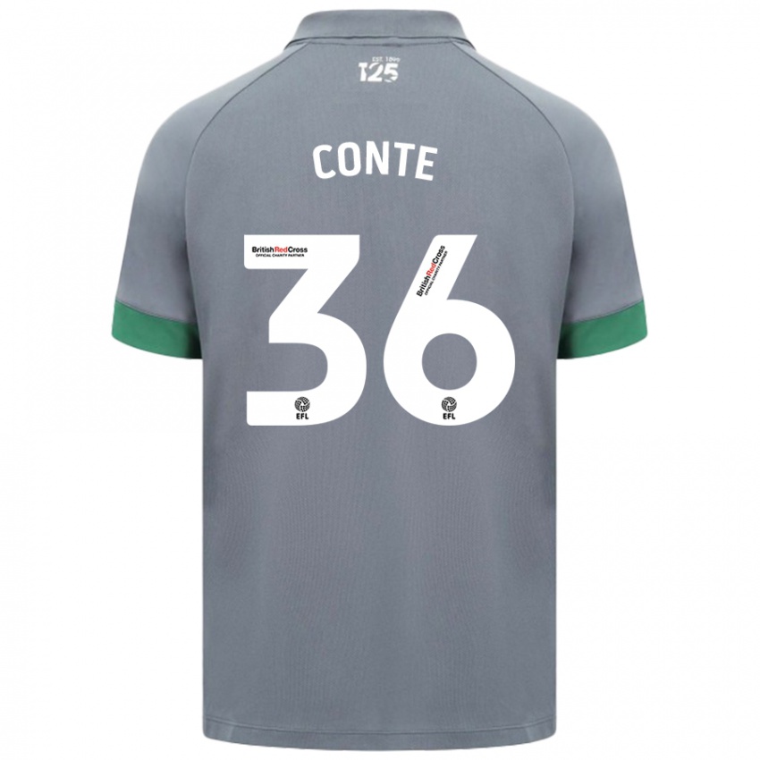 Kinderen Raheem Conte #36 Donkergrijs Uitshirt Uittenue 2024/25 T-Shirt België