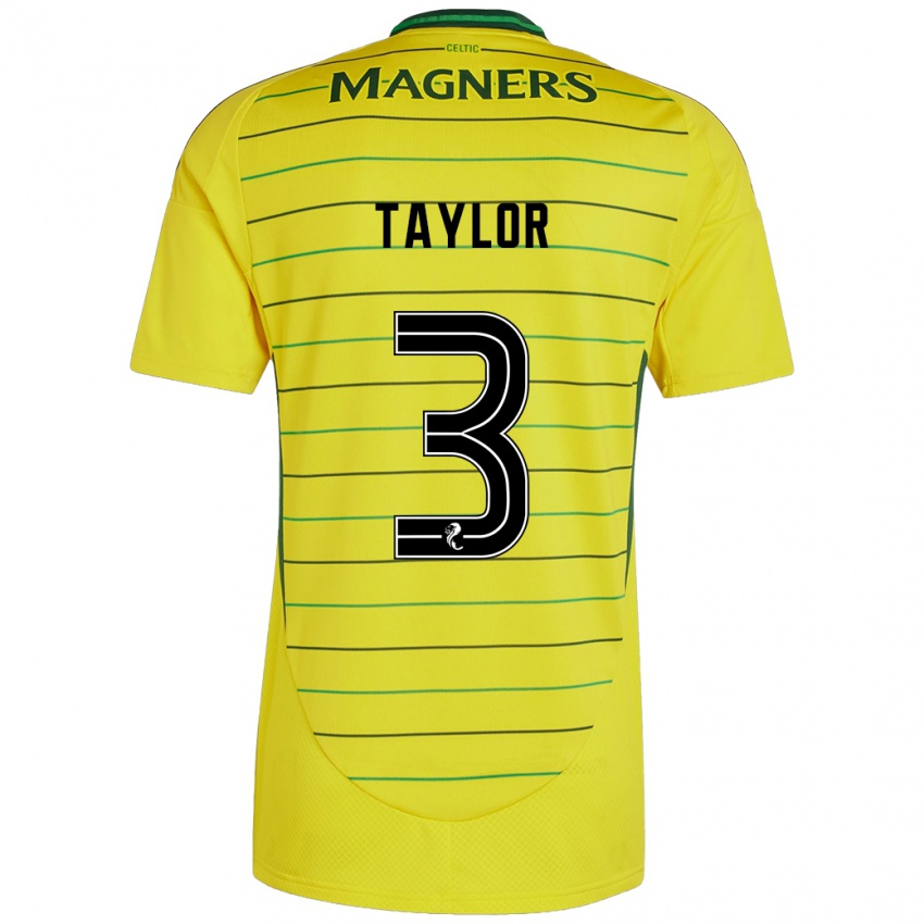 Kinderen Greg Taylor #3 Geel Uitshirt Uittenue 2024/25 T-Shirt België