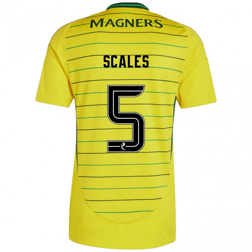 Kinder Liam Scales #5 Gelb Auswärtstrikot Trikot 2024/25 T-Shirt Belgien