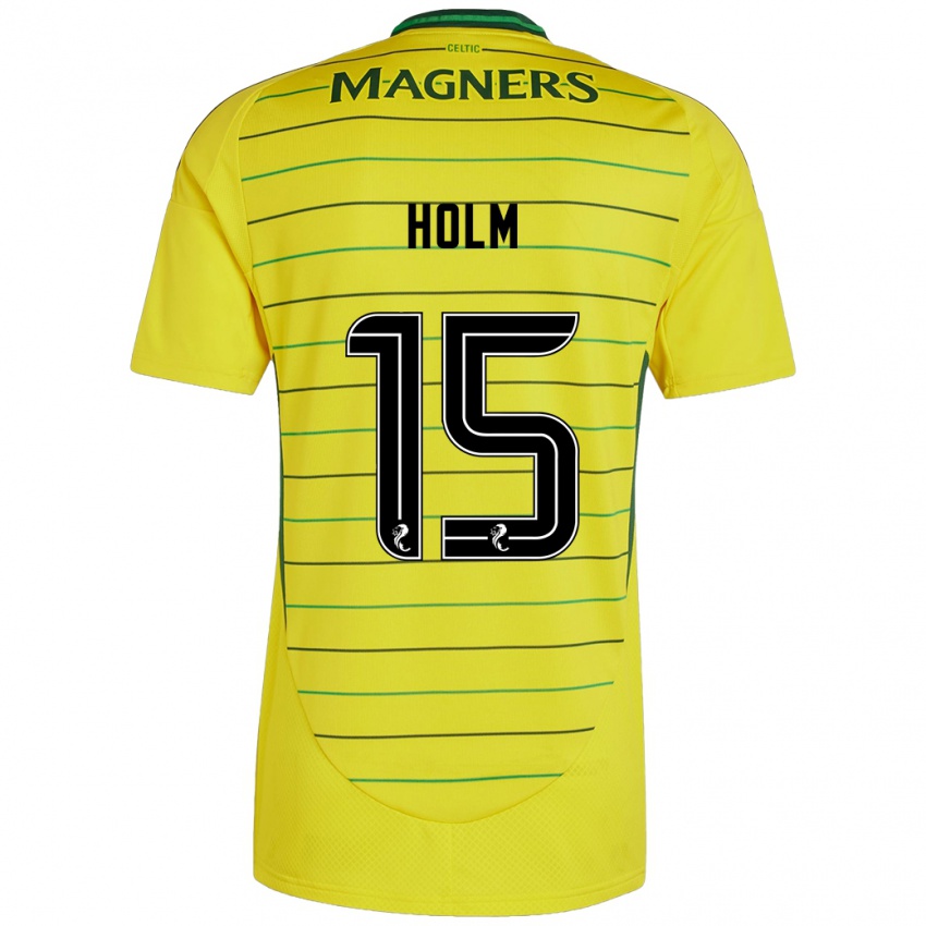 Kinderen Odin Thiago Holm #15 Geel Uitshirt Uittenue 2024/25 T-Shirt België