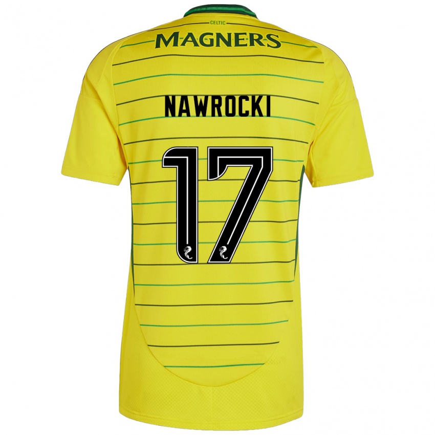 Kinder Maik Nawrocki #17 Gelb Auswärtstrikot Trikot 2024/25 T-Shirt Belgien