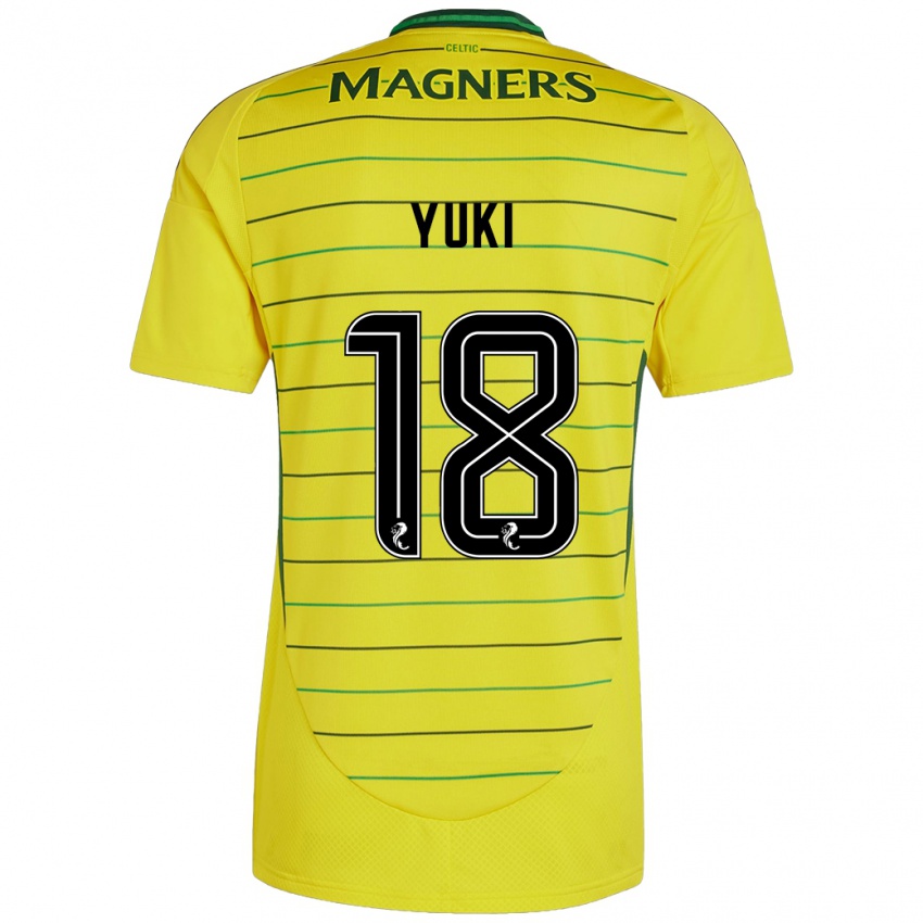 Kinder Yuki Kobayashi #18 Gelb Auswärtstrikot Trikot 2024/25 T-Shirt Belgien