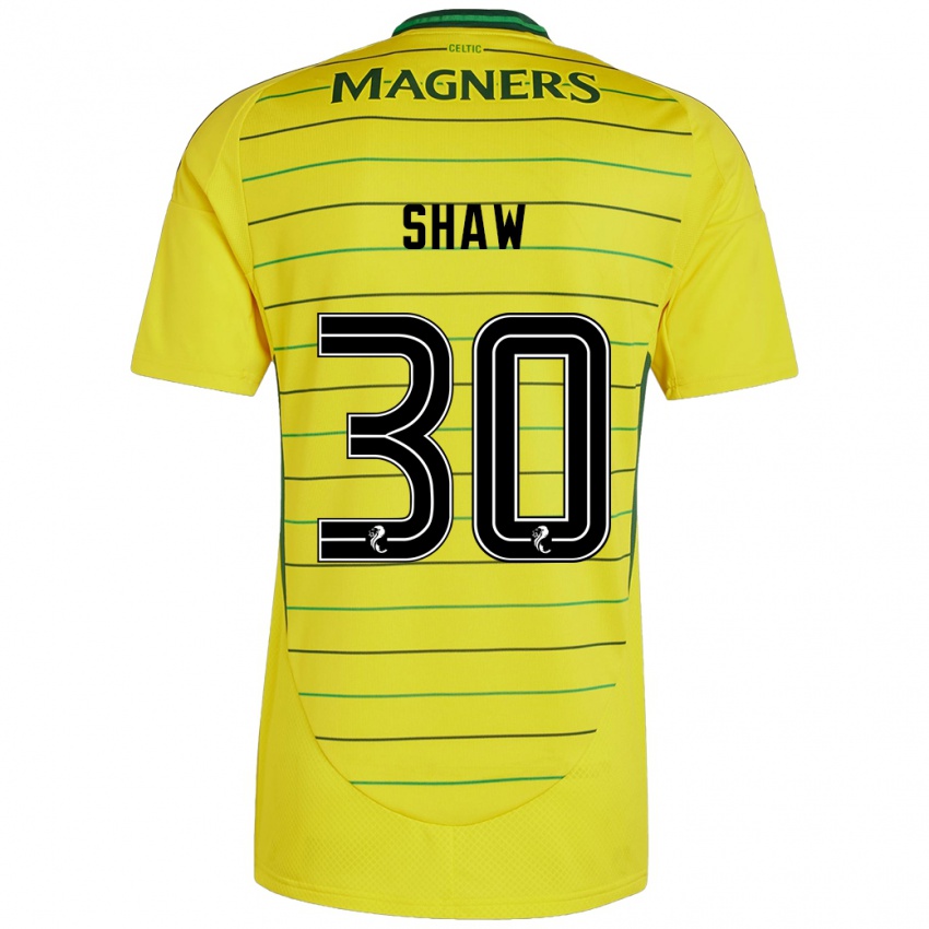 Kinderen Liam Shaw #30 Geel Uitshirt Uittenue 2024/25 T-Shirt België