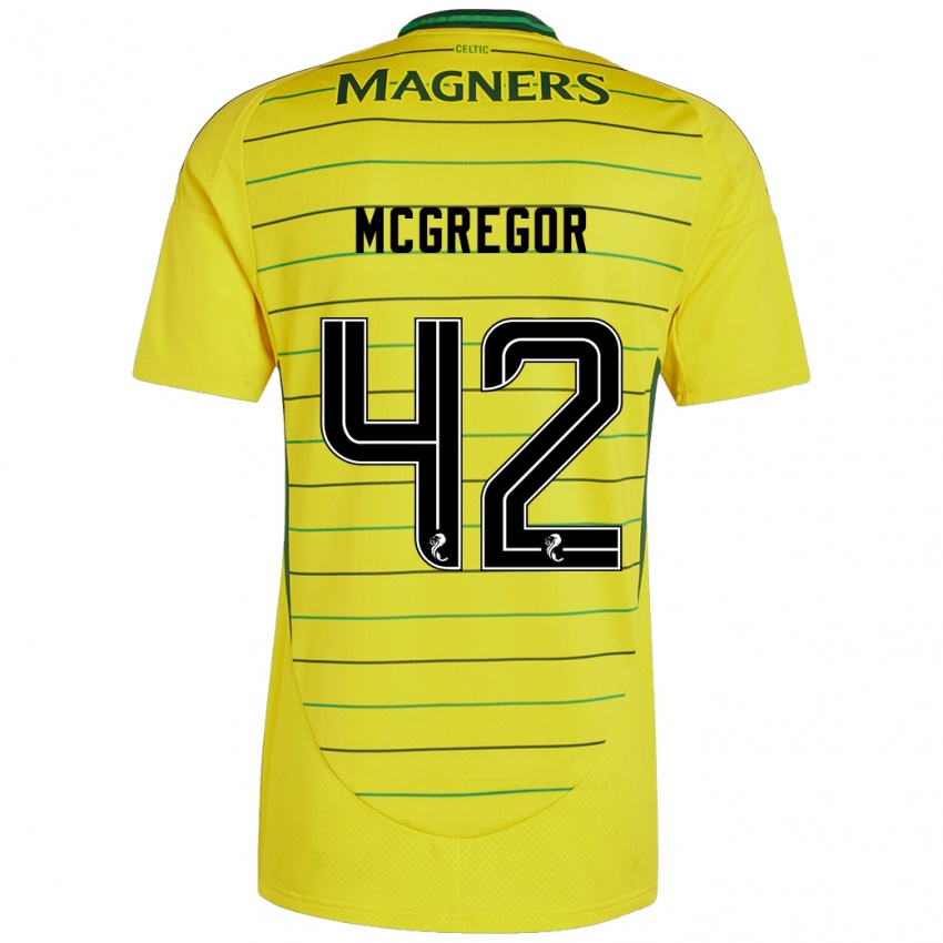 Kinder Callum Mcgregor #42 Gelb Auswärtstrikot Trikot 2024/25 T-Shirt Belgien