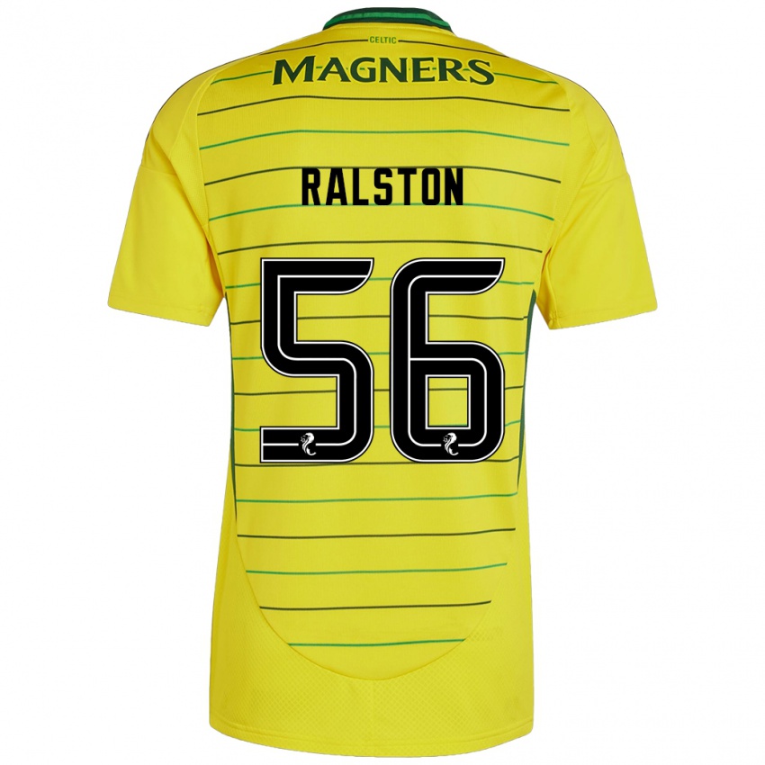 Kinderen Anthony Ralston #56 Geel Uitshirt Uittenue 2024/25 T-Shirt België