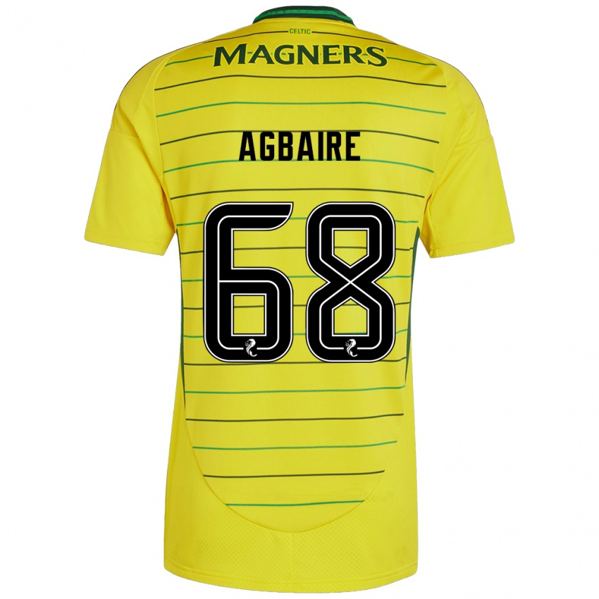 Kinder Lenny Agbaire #68 Gelb Auswärtstrikot Trikot 2024/25 T-Shirt Belgien