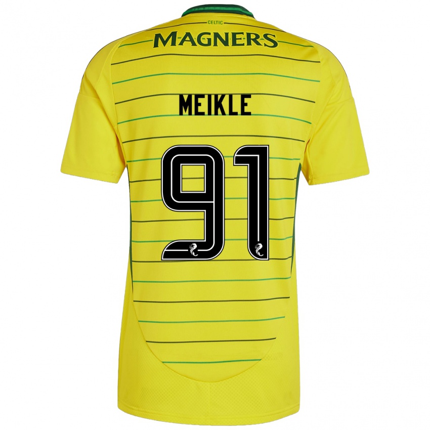 Kinderen Jamie Meikle #91 Geel Uitshirt Uittenue 2024/25 T-Shirt België