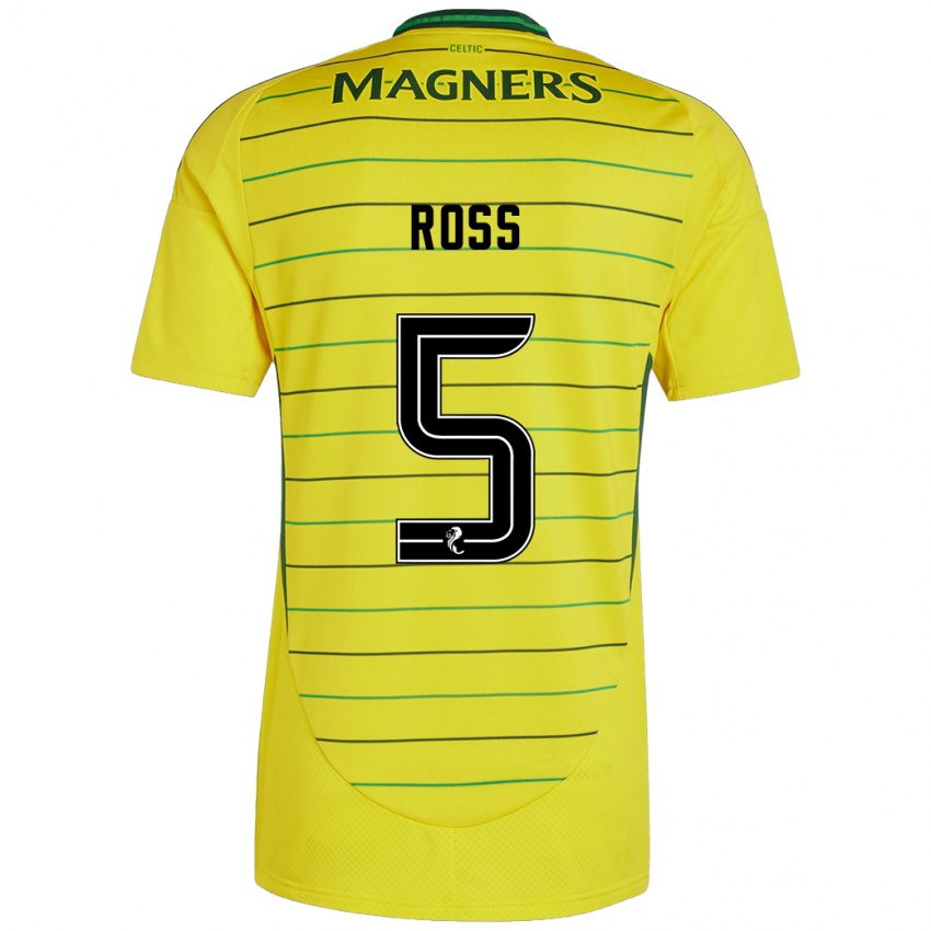 Kinderen Natalie Ross #5 Geel Uitshirt Uittenue 2024/25 T-Shirt België