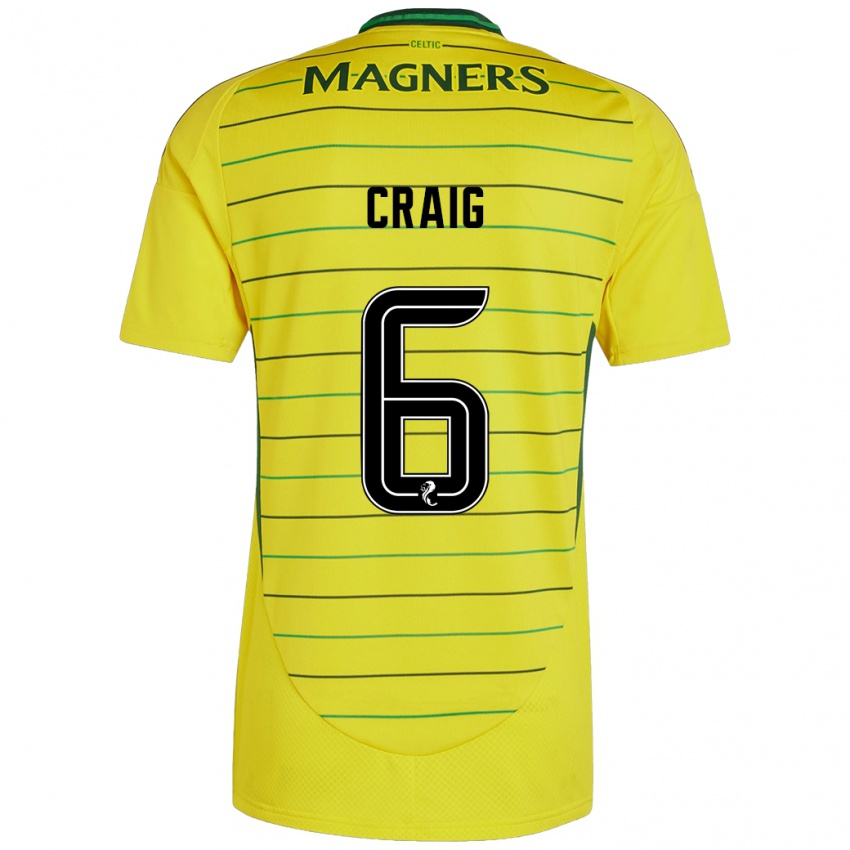 Kinder Chloe Craig #6 Gelb Auswärtstrikot Trikot 2024/25 T-Shirt Belgien