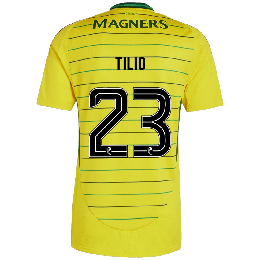 Kinder Marco Tilio #23 Gelb Auswärtstrikot Trikot 2024/25 T-Shirt Belgien