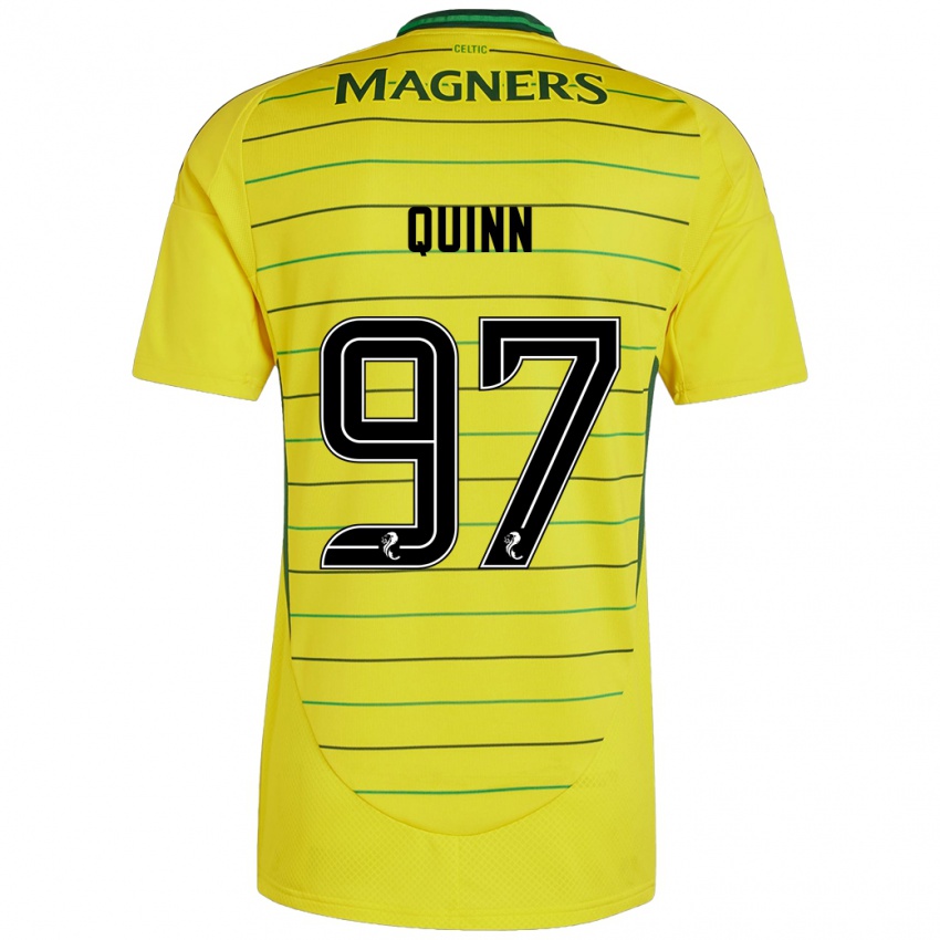 Kinderen Ben Quinn #97 Geel Uitshirt Uittenue 2024/25 T-Shirt België