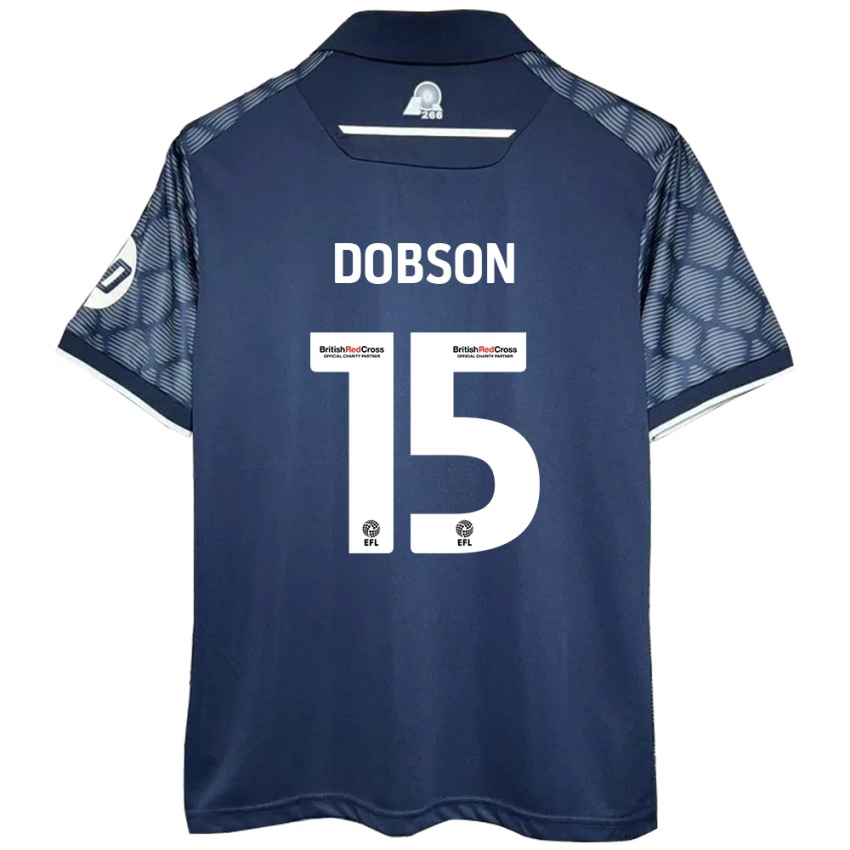 Enfant Maillot George Dobson #15 Noir Tenues Extérieur 2024/25 T-Shirt Belgique