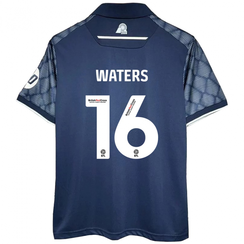 Enfant Maillot Billy Waters #16 Noir Tenues Extérieur 2024/25 T-Shirt Belgique