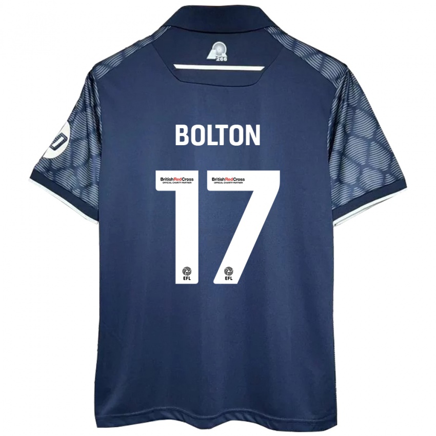 Enfant Maillot Luke Bolton #17 Noir Tenues Extérieur 2024/25 T-Shirt Belgique