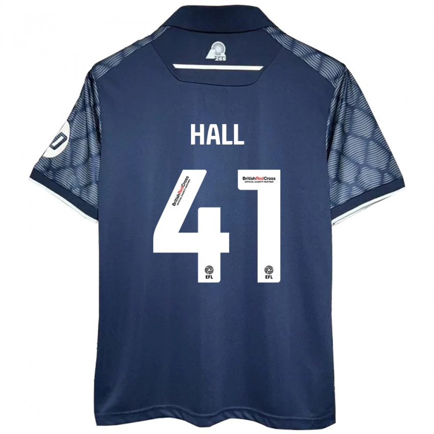 Enfant Maillot Liam Hall #41 Noir Tenues Extérieur 2024/25 T-Shirt Belgique