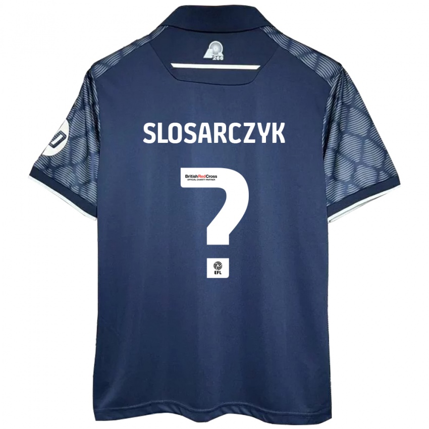 Enfant Maillot Nikolas Slosarczyk #0 Noir Tenues Extérieur 2024/25 T-Shirt Belgique