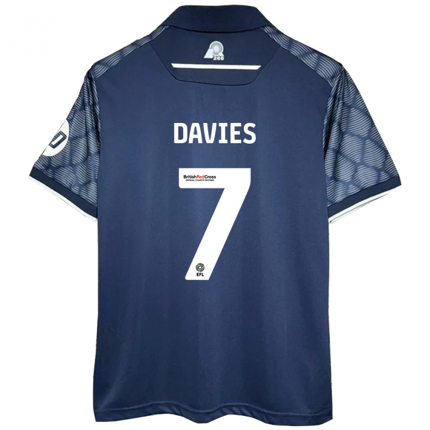 Kinderen Jordan Davies #7 Zwart Uitshirt Uittenue 2024/25 T-Shirt België