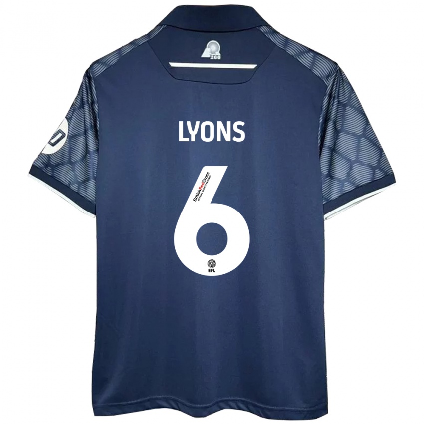 Enfant Maillot Lauryn Lyons #6 Noir Tenues Extérieur 2024/25 T-Shirt Belgique