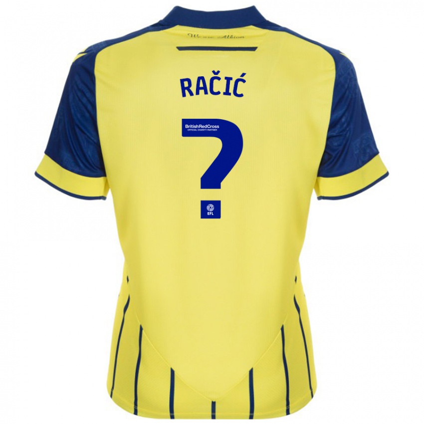 Kinderen Uroš Račić #0 Geel Blauw Uitshirt Uittenue 2024/25 T-Shirt België