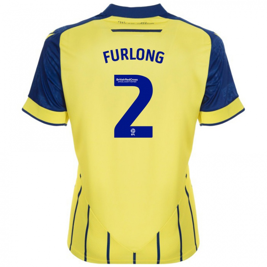 Kinderen Darnell Furlong #2 Geel Blauw Uitshirt Uittenue 2024/25 T-Shirt België