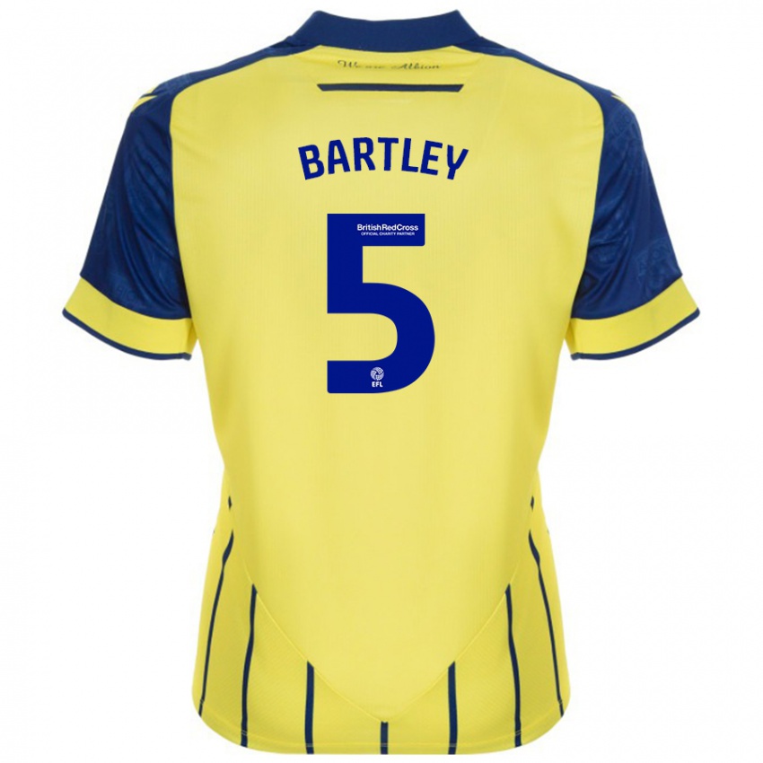 Kinder Kyle Bartley #5 Gelb Blau Auswärtstrikot Trikot 2024/25 T-Shirt Belgien