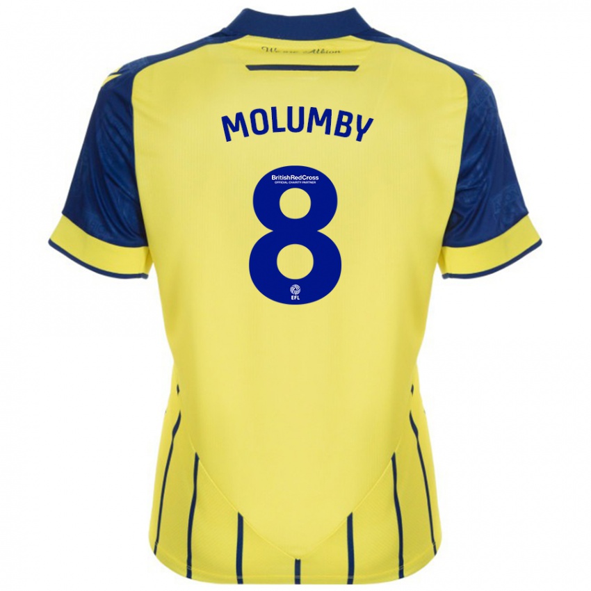 Kinder Jayson Molumby #8 Gelb Blau Auswärtstrikot Trikot 2024/25 T-Shirt Belgien