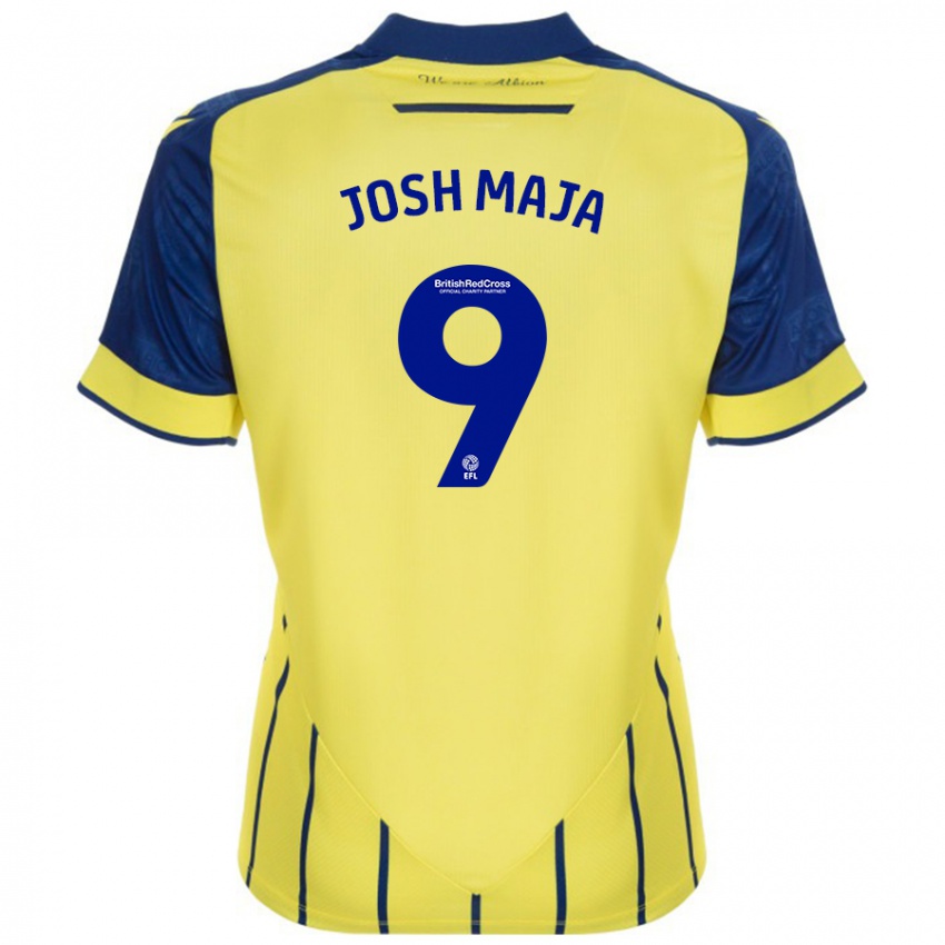 Kinderen Josh Maja #9 Geel Blauw Uitshirt Uittenue 2024/25 T-Shirt België