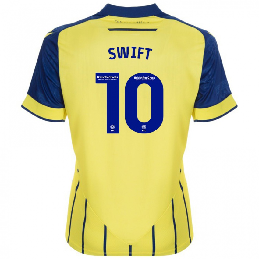 Kinderen John Swift #10 Geel Blauw Uitshirt Uittenue 2024/25 T-Shirt België