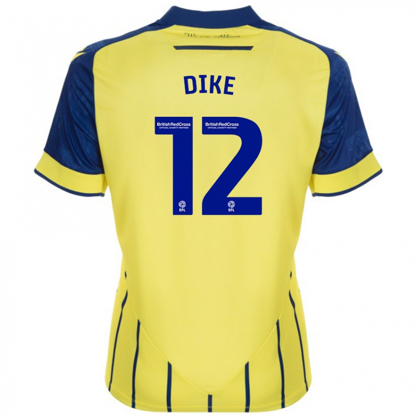 Kinder Daryl Dike #12 Gelb Blau Auswärtstrikot Trikot 2024/25 T-Shirt Belgien