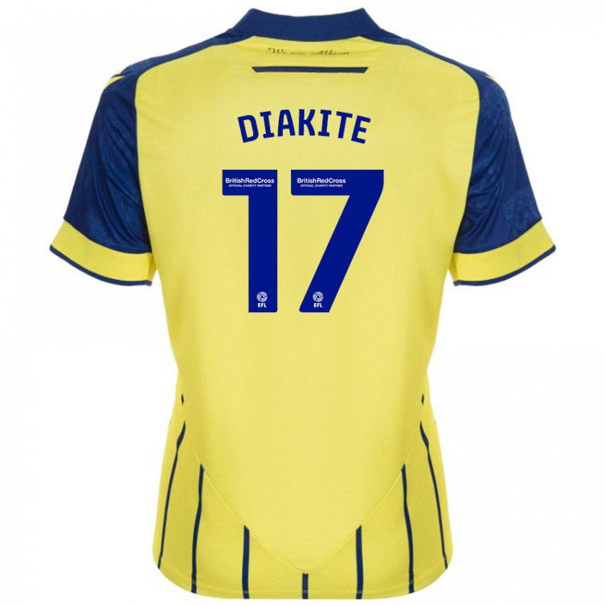 Kinderen Ousmane Diakité #17 Geel Blauw Uitshirt Uittenue 2024/25 T-Shirt België