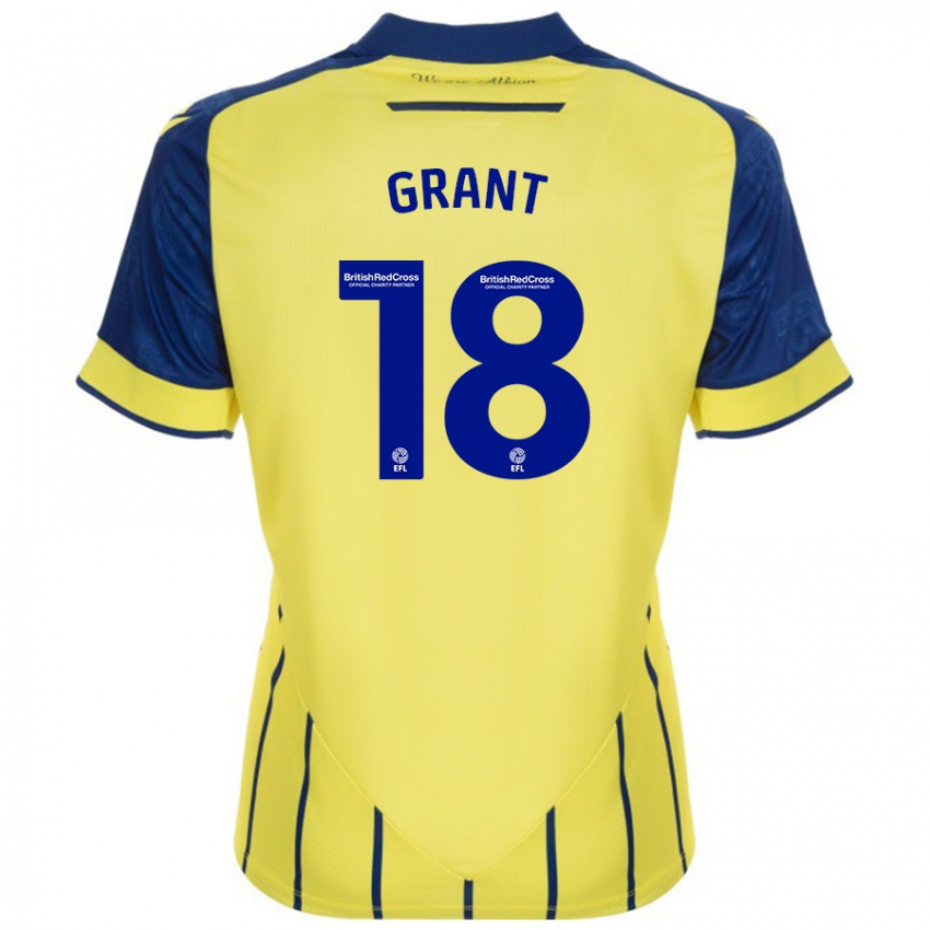 Kinder Karlan Grant #18 Gelb Blau Auswärtstrikot Trikot 2024/25 T-Shirt Belgien