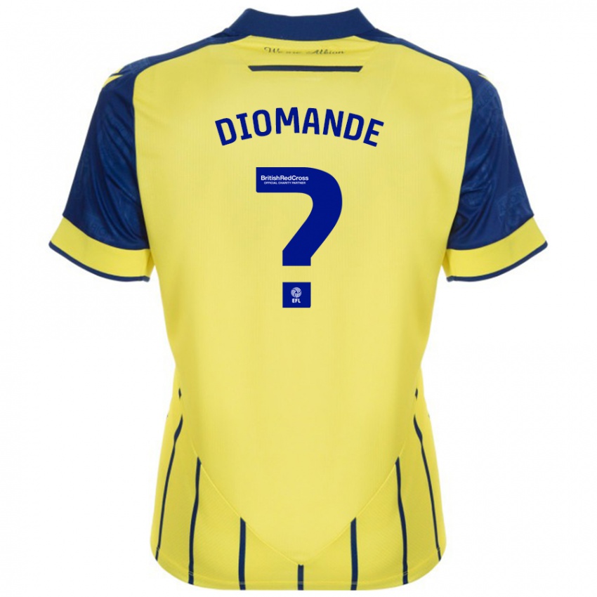 Kinderen Muhamed Diomande #0 Geel Blauw Uitshirt Uittenue 2024/25 T-Shirt België