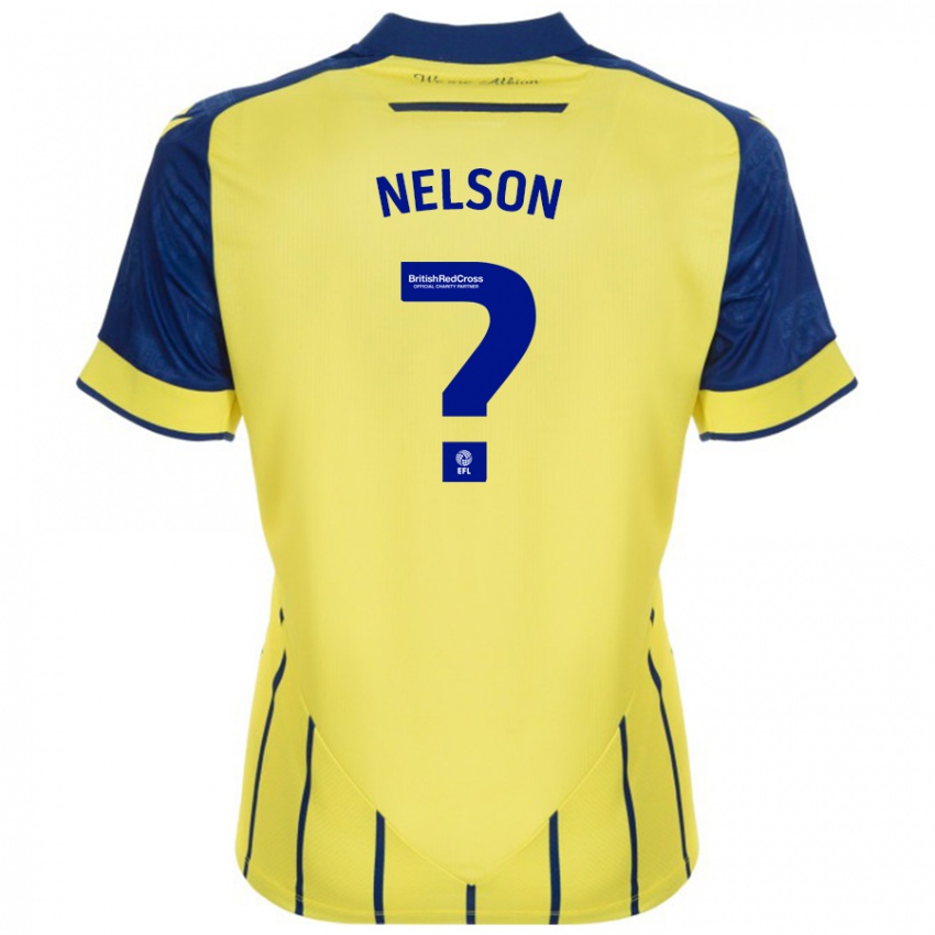 Kinderen Deago Nelson #0 Geel Blauw Uitshirt Uittenue 2024/25 T-Shirt België