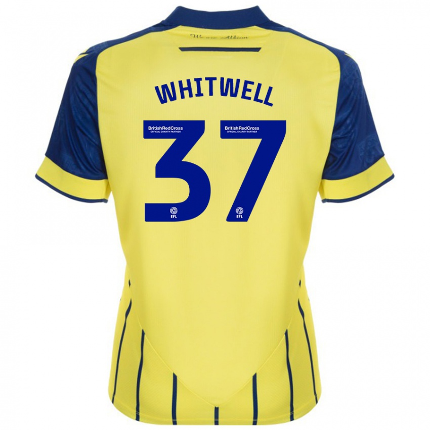 Kinderen Harry Whitwell #37 Geel Blauw Uitshirt Uittenue 2024/25 T-Shirt België