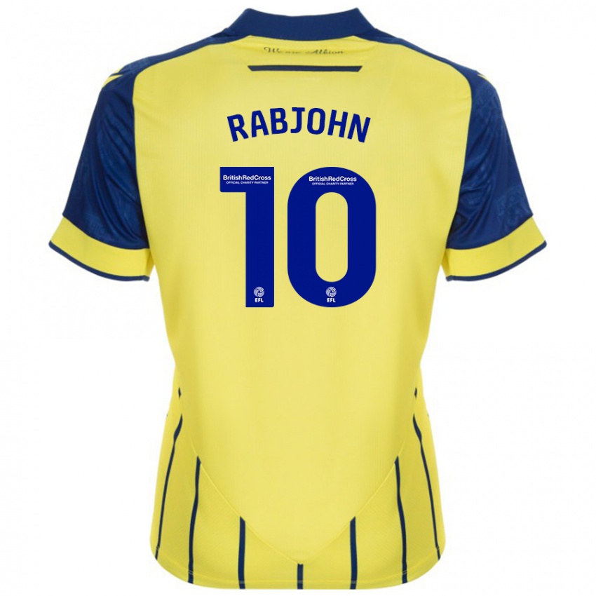 Kinder Olivia Rabjohn #10 Gelb Blau Auswärtstrikot Trikot 2024/25 T-Shirt Belgien