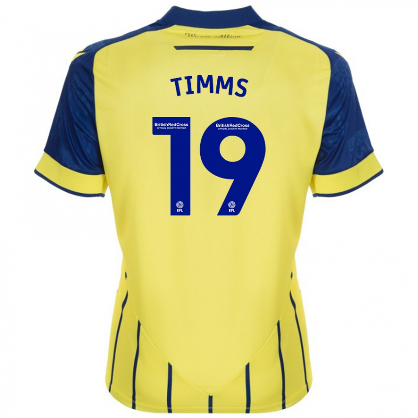 Kinderen Maria Timms #19 Geel Blauw Uitshirt Uittenue 2024/25 T-Shirt België