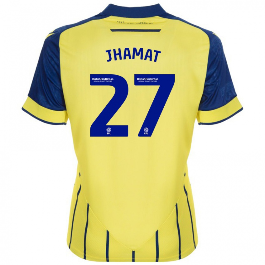 Kinderen Simran Jhamat #27 Geel Blauw Uitshirt Uittenue 2024/25 T-Shirt België